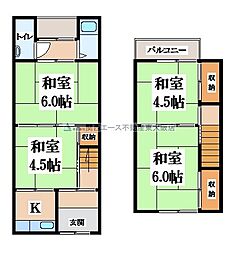 若江本町4丁目貸家 1階4Kの間取り