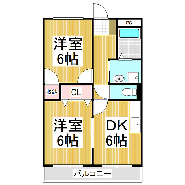 長野県諏訪市南町(賃貸アパート2DK・2階・44.72㎡)の写真 その2