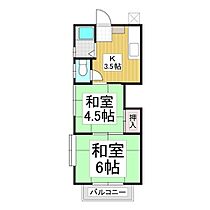 コーポ小池  ｜ 長野県諏訪郡下諏訪町北高木（賃貸アパート2K・1階・31.50㎡） その2