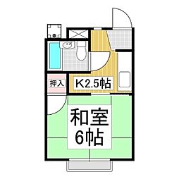 ホワイトパレス 1Kの間取図画像