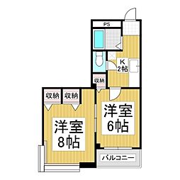 レジデンス923 2Kの間取図画像