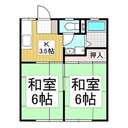 パークサイドA 2Kの間取図画像