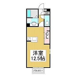 メゾン・ヴェルニエール ワンルームの間取図画像