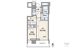 ザ・パークハウス晴海タワーズティアロレジデンス 1LDKの間取り