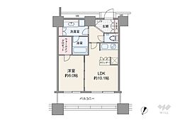 カテリーナ三田タワースイートイーストアーク 1LDKの間取図画像