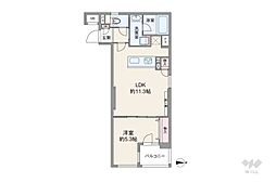 菱和パレス西麻布 1LDKの間取図画像
