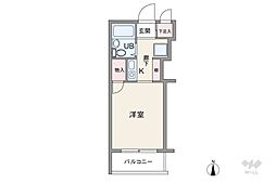 ペガサスマンション渋谷本町第1 ワンルームの間取り