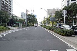 敷地北西側の前面道路(南東側から)