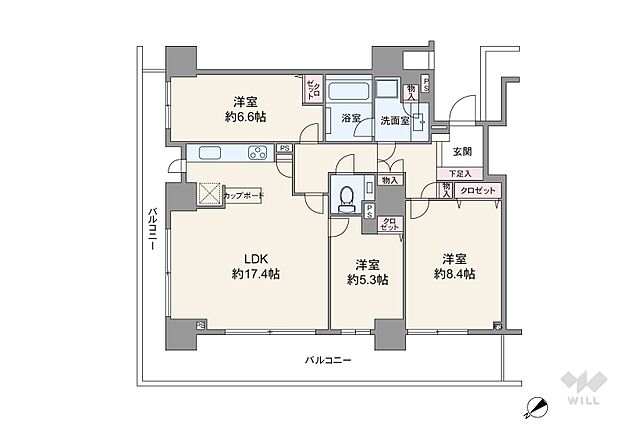 間取り アイマークタワー 25階/-
