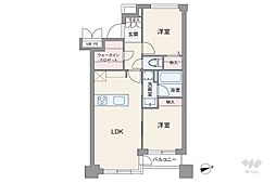 ライオンズマンション広尾南 2LDKの間取図画像