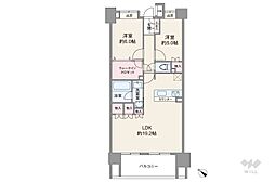 クレストシティレジデンス 2LDKの間取図画像