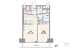 シャンボール恵比寿 1LDKの間取図画像