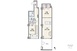 シティインデックス三田伊皿子坂 2LDKの間取図画像