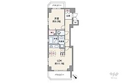 パレステュディオ勝どきリバーサイド 1LDKの間取図画像