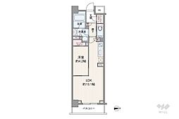 パークナード恵比寿 1LDKの間取図画像