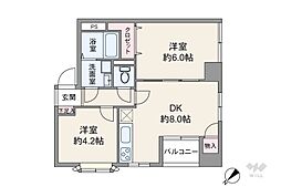 ドルメン五反田 2DKの間取図画像