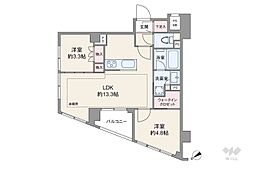 クリオラベルヴィ不動前グランクラス 2LDKの間取図画像