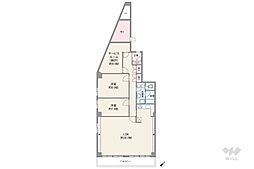 代官山マンション 2SLDKの間取図画像