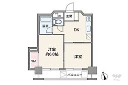 ハイツ八丁堀 2DKの間取図画像