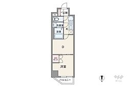 ハーモニーレジデンス東京羽田スカイブリッジ 1DKの間取図画像