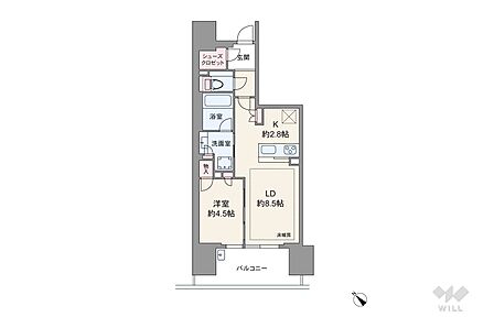 1LDK 間取り