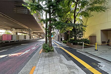 敷地北西側の前面道路(南西側から)
