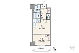 ライオンズプラザ池尻大橋 1DKの間取図画像