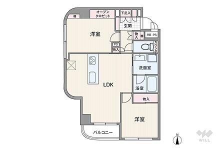 1LDK 間取り