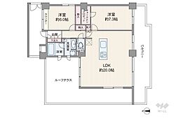 グランコピエ広尾 2LDKの間取図画像
