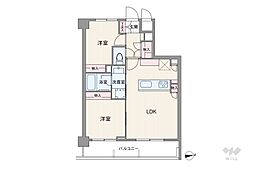 セザール白金ガーデン 2LDKの間取図画像
