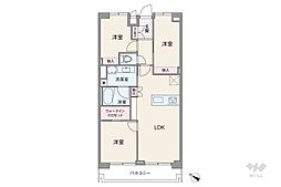 マンション第二恵比須苑 3LDKの間取図画像