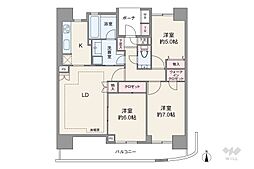 クレアシティアイテック品川イースト・レジデンス 3LDKの間取図画像