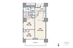 エクサージュ海岸 2LDKの間取図画像