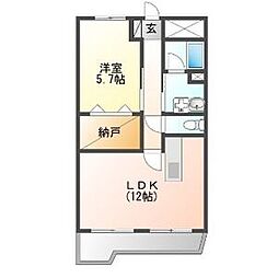 第一辻ビル 3階1LDKの間取り