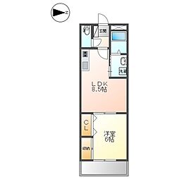 サンシャイン棚橋A 1LDKの間取図画像