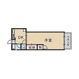 トリス岐阜 1DKの間取図画像