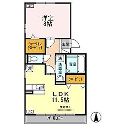 オルテンシアMT 1LDKの間取図画像