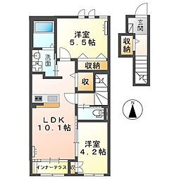 フェリス 2LDKの間取図画像