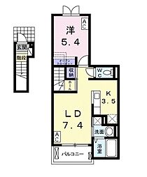 ラシアス 1LDKの間取図画像