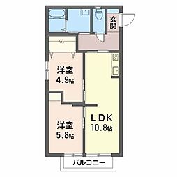 ロイヤルグリーンハイツ 2LDKの間取図画像