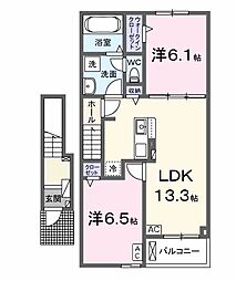 ジュピター2 2LDKの間取図画像