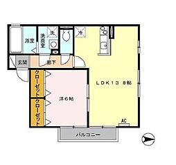 ラトゥールドニッコー 1LDKの間取図画像