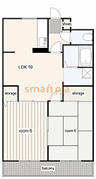 パレスコート 2LDKの間取図画像