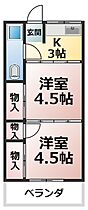 山恵マンション 112 ｜ 福岡県大牟田市天神町2-3（賃貸マンション2K・1階・24.84㎡） その2