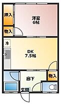 吉田ハイツ 201 ｜ 福岡県大牟田市中友町3-2（賃貸アパート1DK・2階・40.00㎡） その2