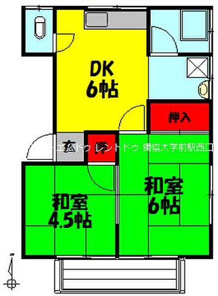 プラムハウス D｜埼玉県草加市氷川町(賃貸アパート2DK・2階・38.88㎡)の写真 その2
