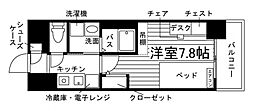 ユニエミール三重江戸橋 1Kの間取図画像