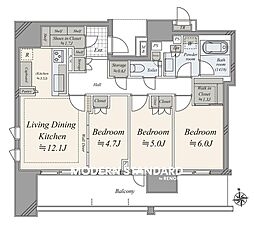 パークホームズ浅草橋 3LDKの間取図画像
