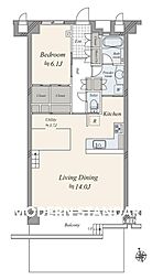 祐天寺ハウス 1LDKの間取図画像