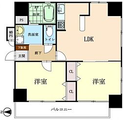 リーガル新大阪6 2LDKの間取図画像